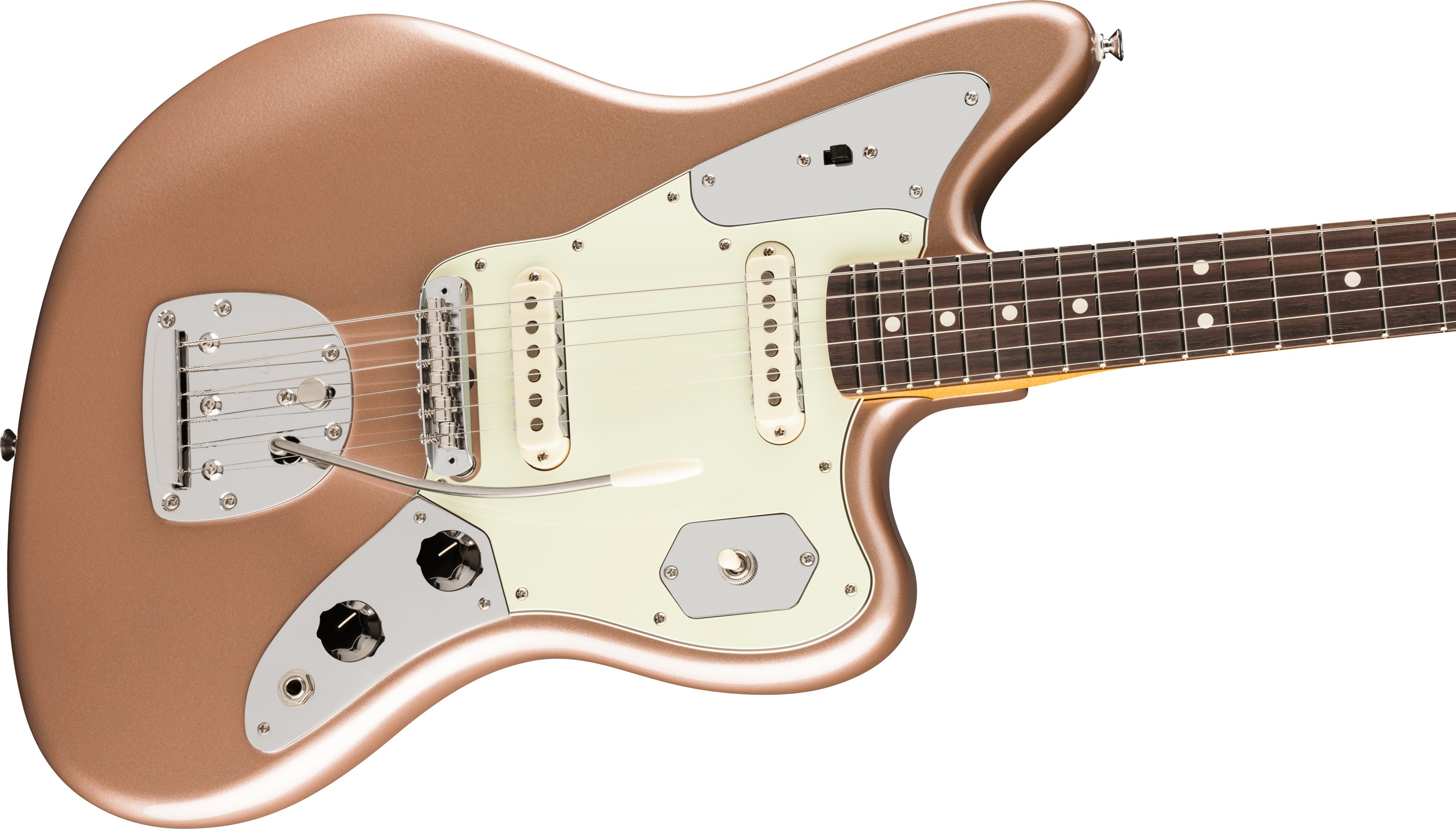 Fender American Professional Classic Jaguar RW Faded Firemist Gold (obrázek 3)