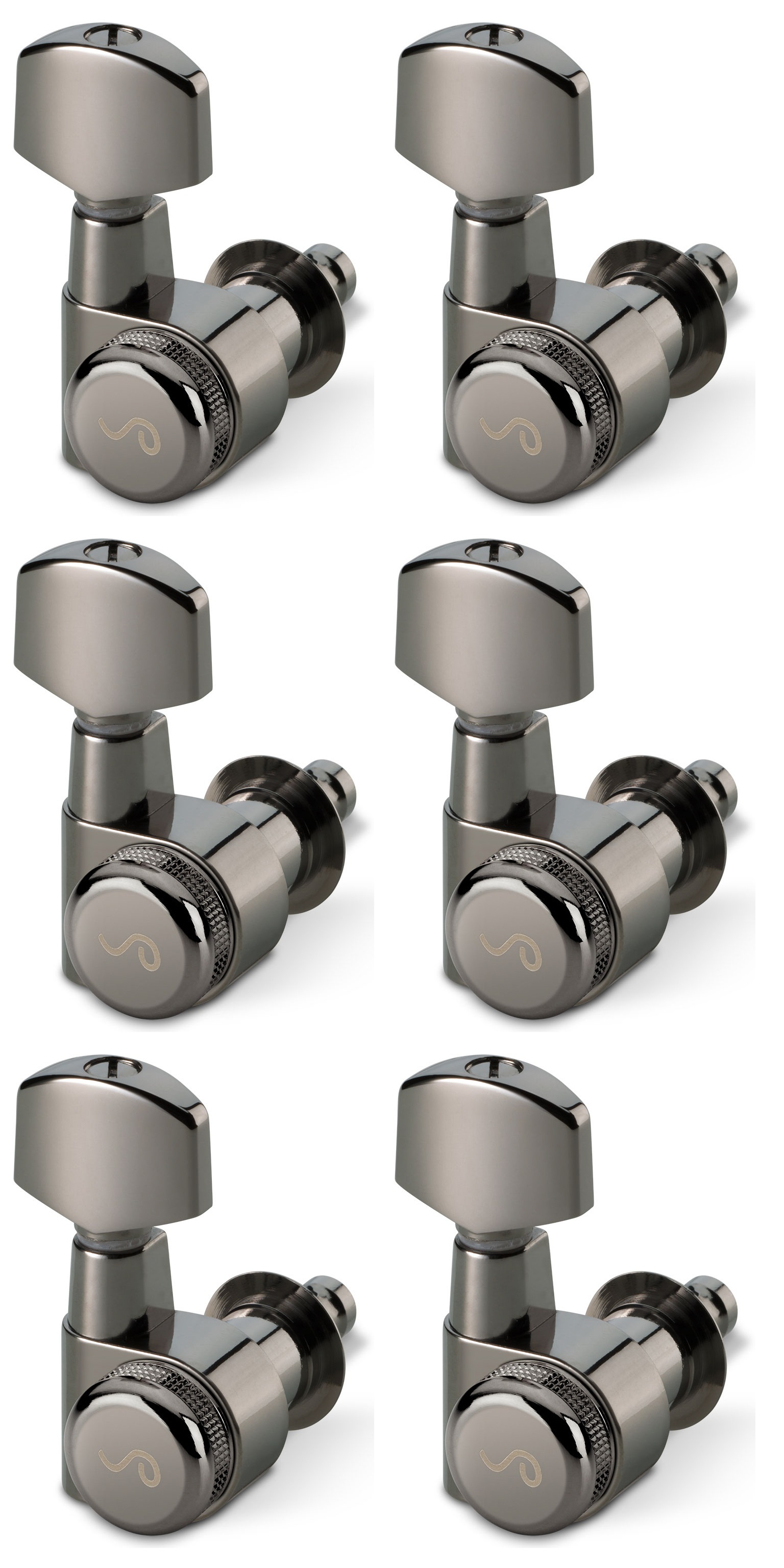 Levně Schaller M6 Pin 6 left Ruthenium Locking Staggered 19,5 + 21,0