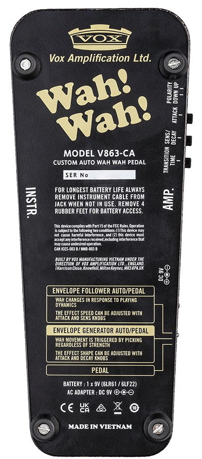 Vox V863-CA Custom Auto Wah Wah (obrázek 3)