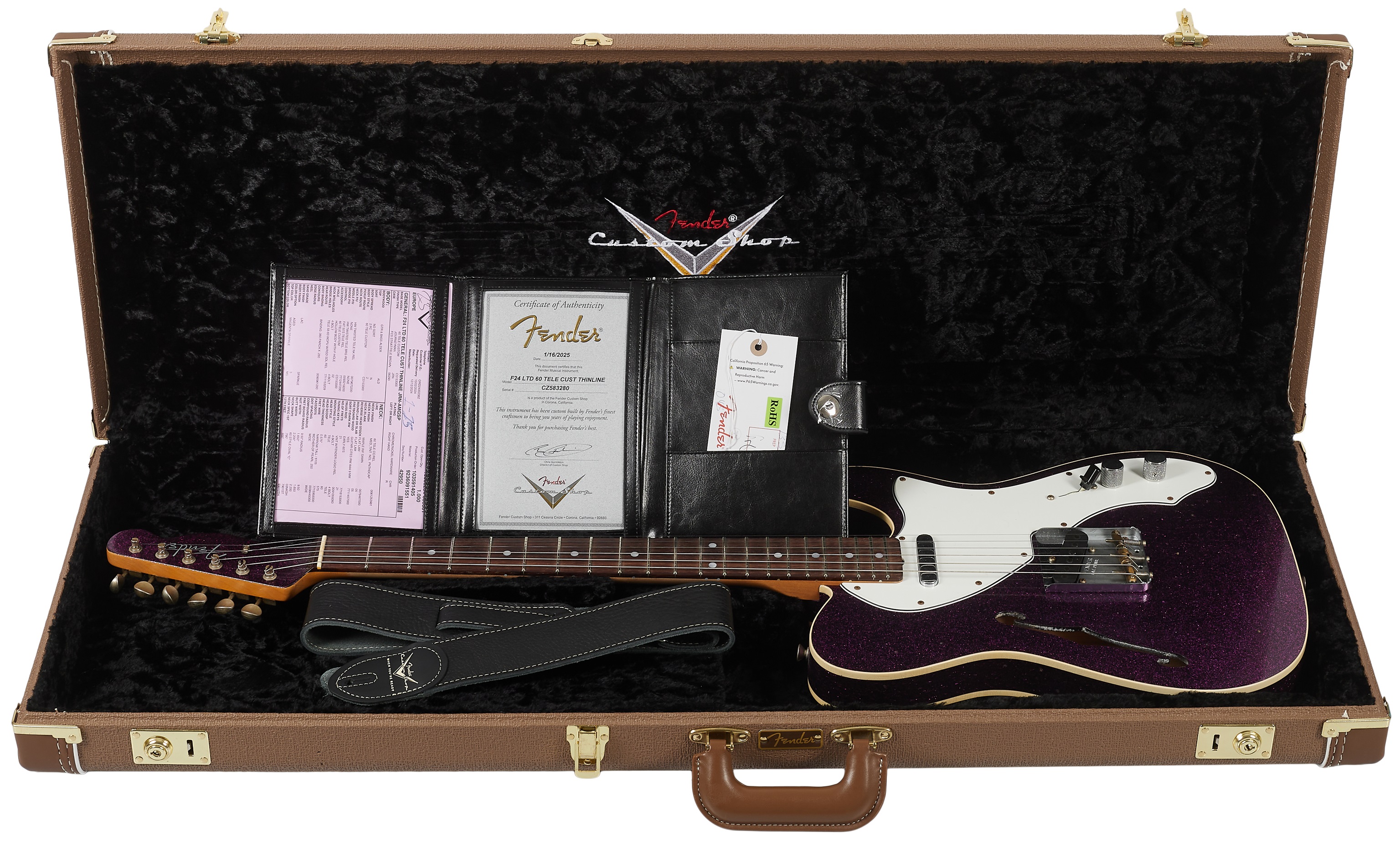 Fender Custom Shop 60 Telecaster Custom Thinline JRN Relic Aged Magent (obrázek 6)