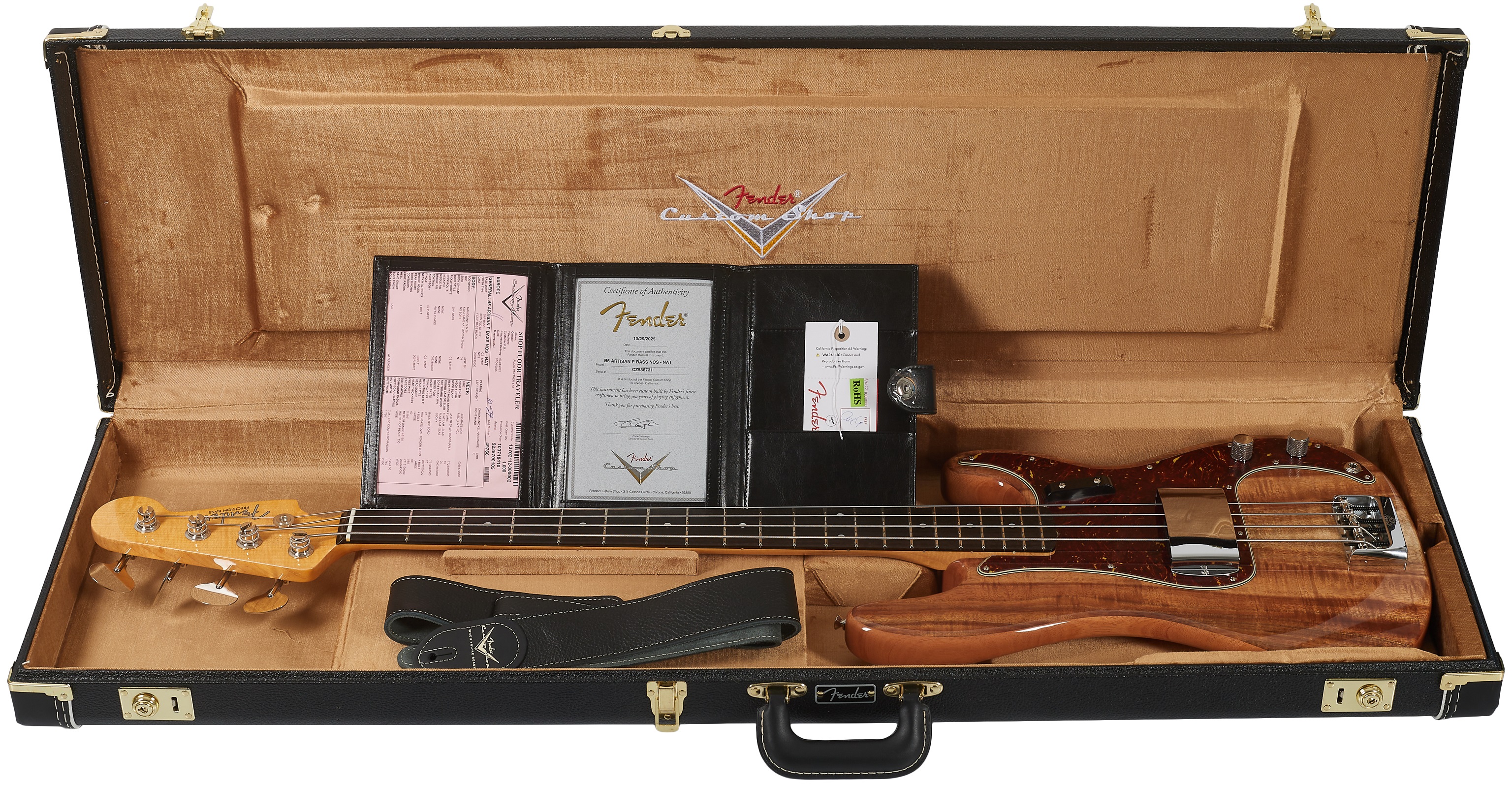Fender Custom Shop Artisan Koa Precision Bass NOS Natural (obrázek 6)