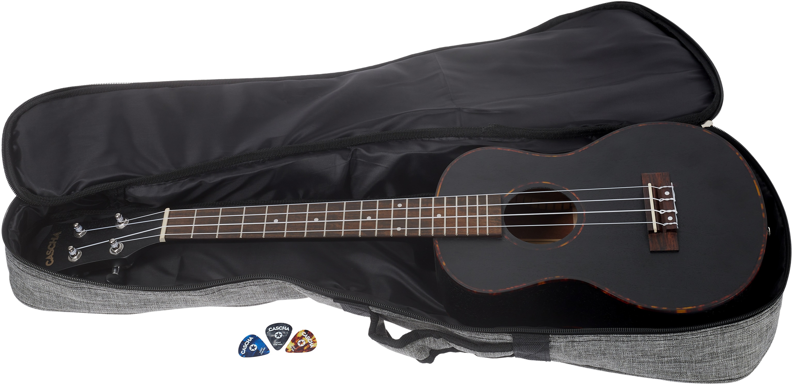 Cascha HH 2305 Premium Mahogany Ukulele Set Black (obrázek 6)