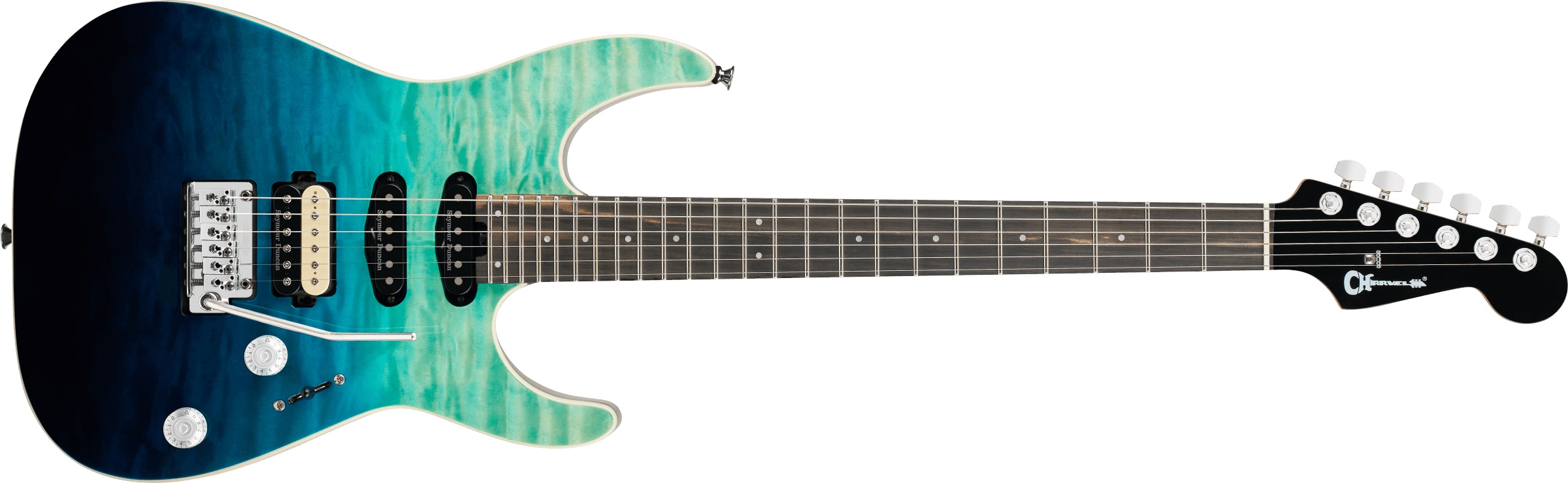 Levně Charvel Pro-Mod Plus Dinky DK24 HSS 2PT EB QM EBY Blue Curaçao