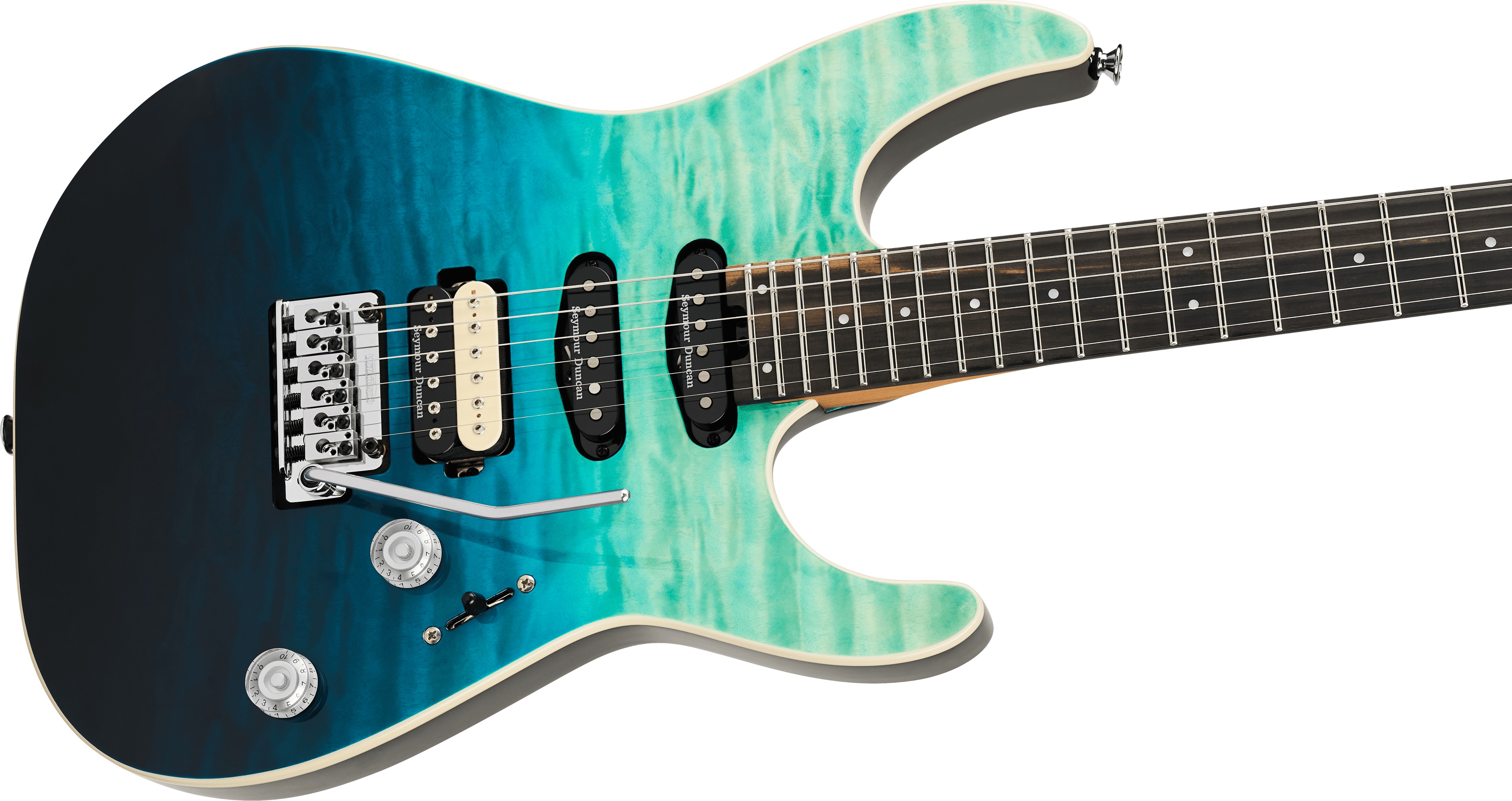 Charvel Pro-Mod Plus Dinky DK24 HSS 2PT EB QM EBY Blue Curaçao (obrázek 3)
