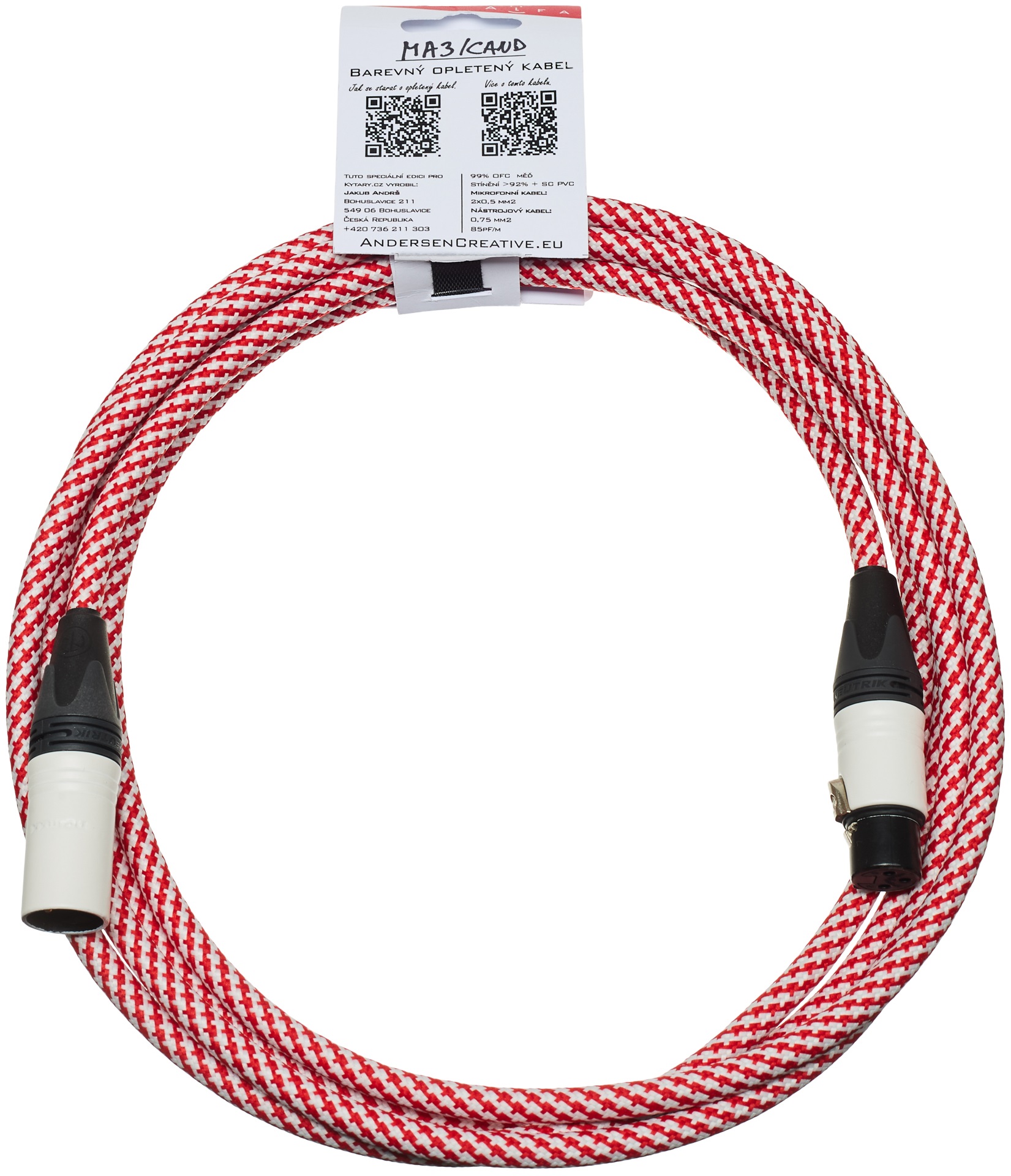Levně Andersen Creative Candy Cane XLR 3 m