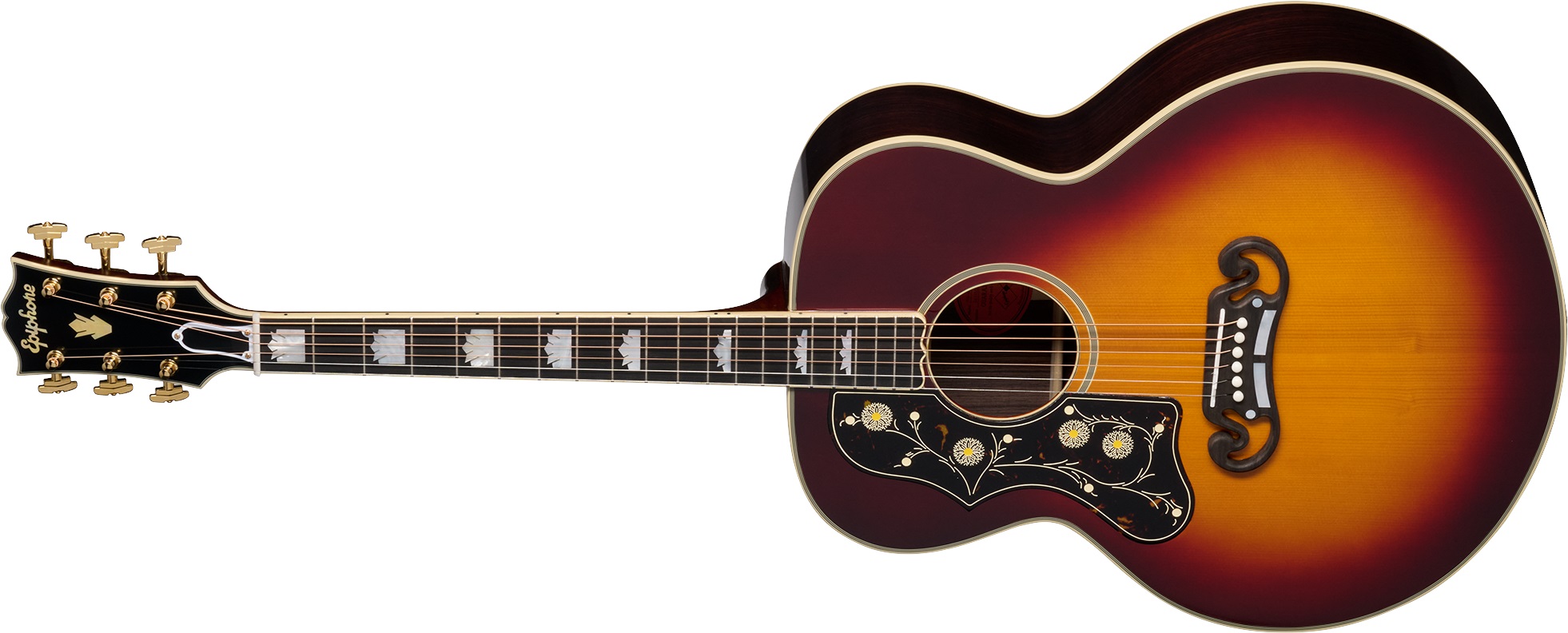 Levně Epiphone Pre-War SJ-200 Rosewood Reissue Left Handed Vintage Sunburst