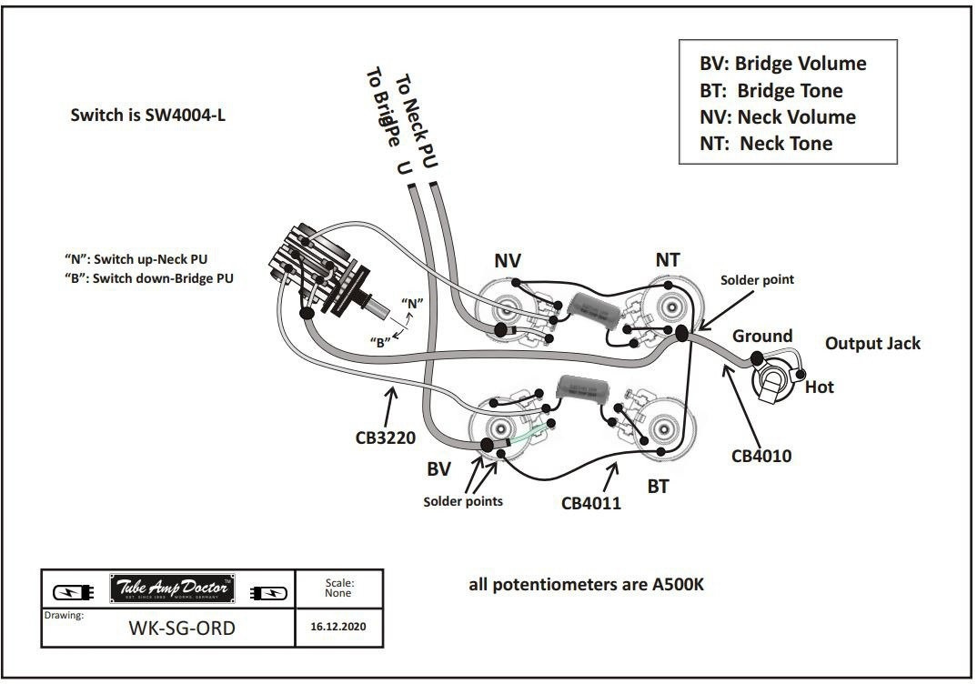 Tube Amp Doctor Wiring Kit for SG-Style Guitars (obrázek 3)