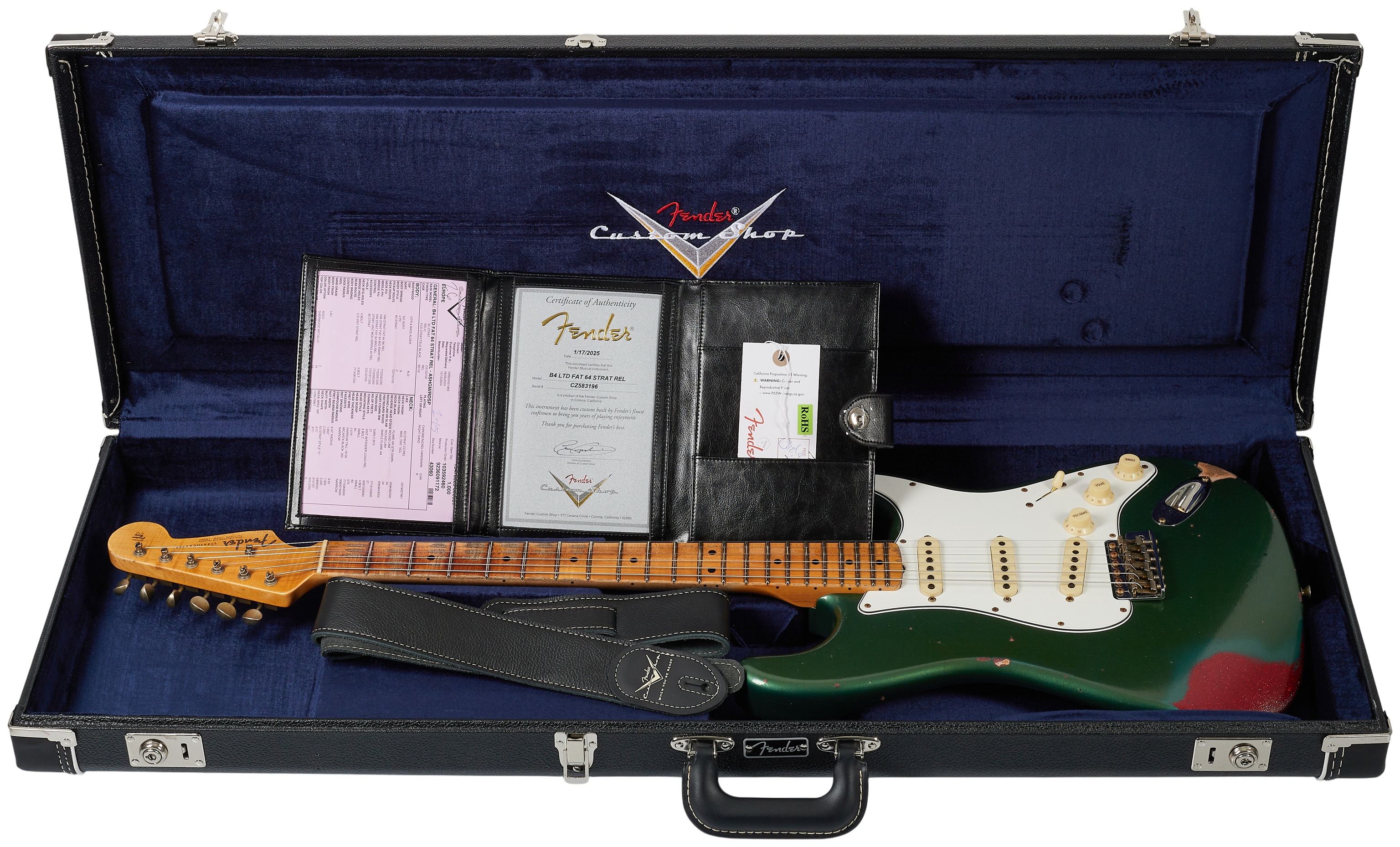 Fender Custom Shop Fat 64 Stratocaster Relic Aged Sherwood Green Metal (obrázek 5)
