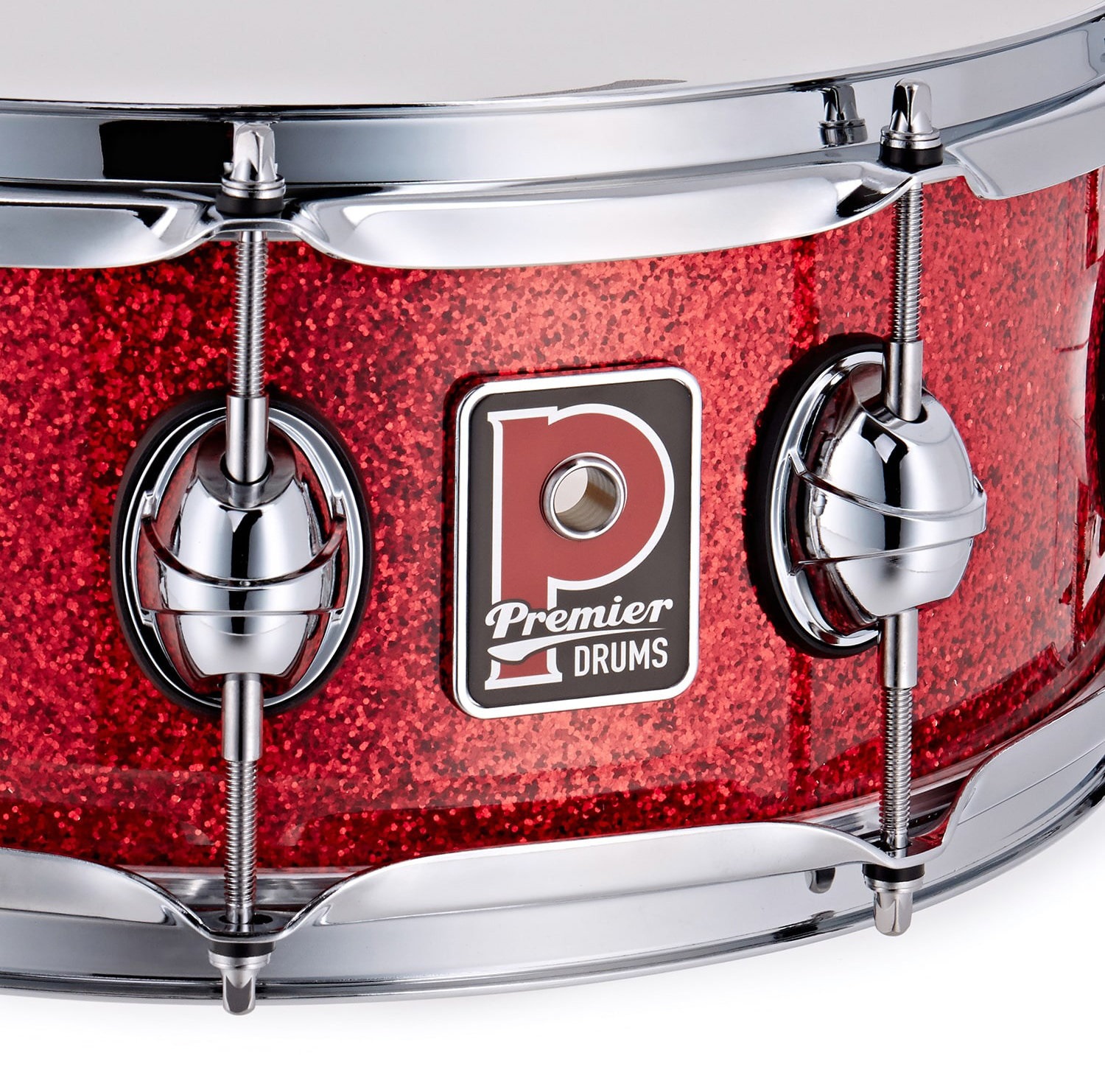 Premier 14" x 5,5" Genista Classic Snare Drum Red Sparkle (obrázek 5)