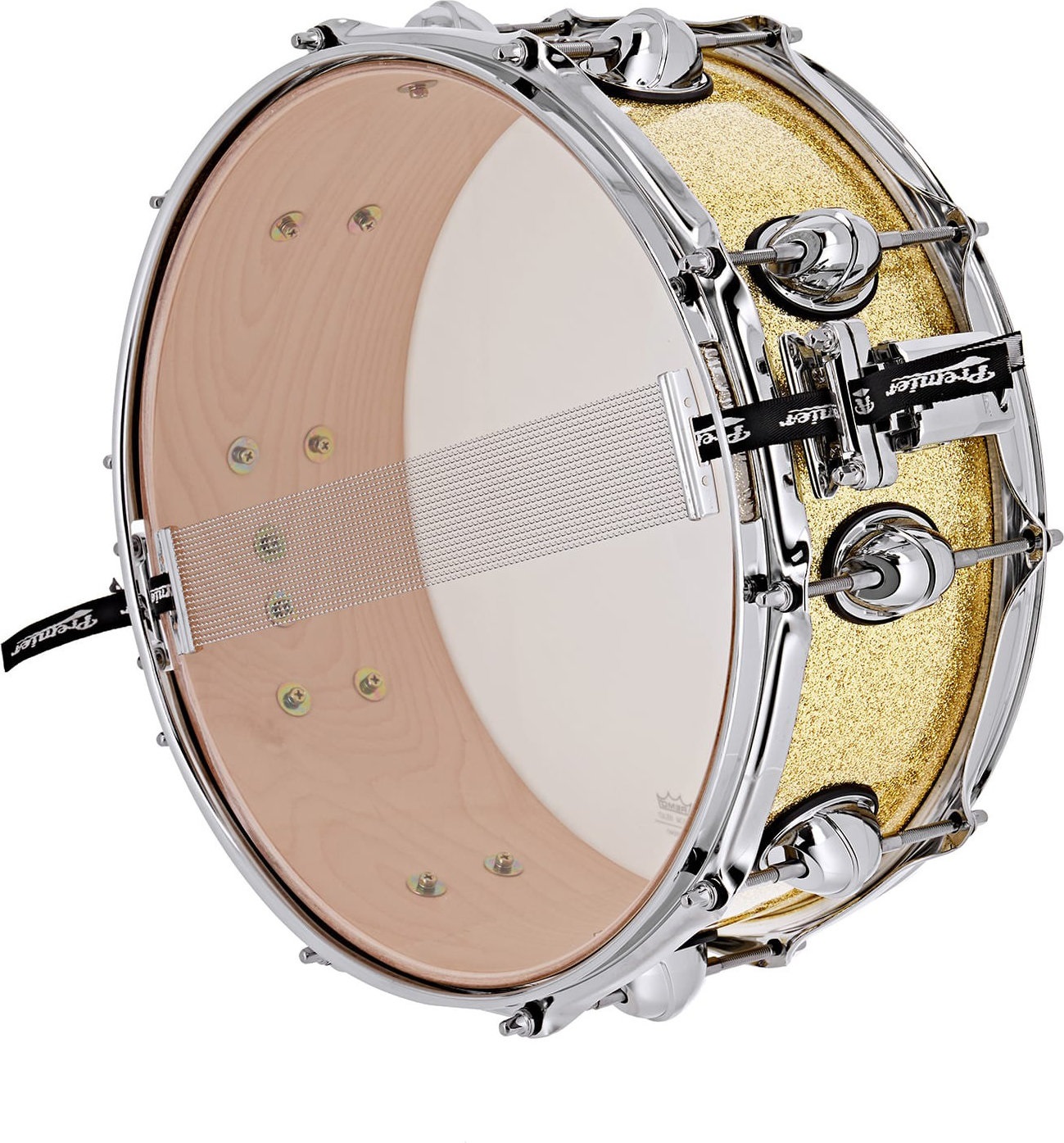 Premier 14" x 5,5" Genista Classic Snare Drum Vintage Gold Sparkle (obrázek 4)