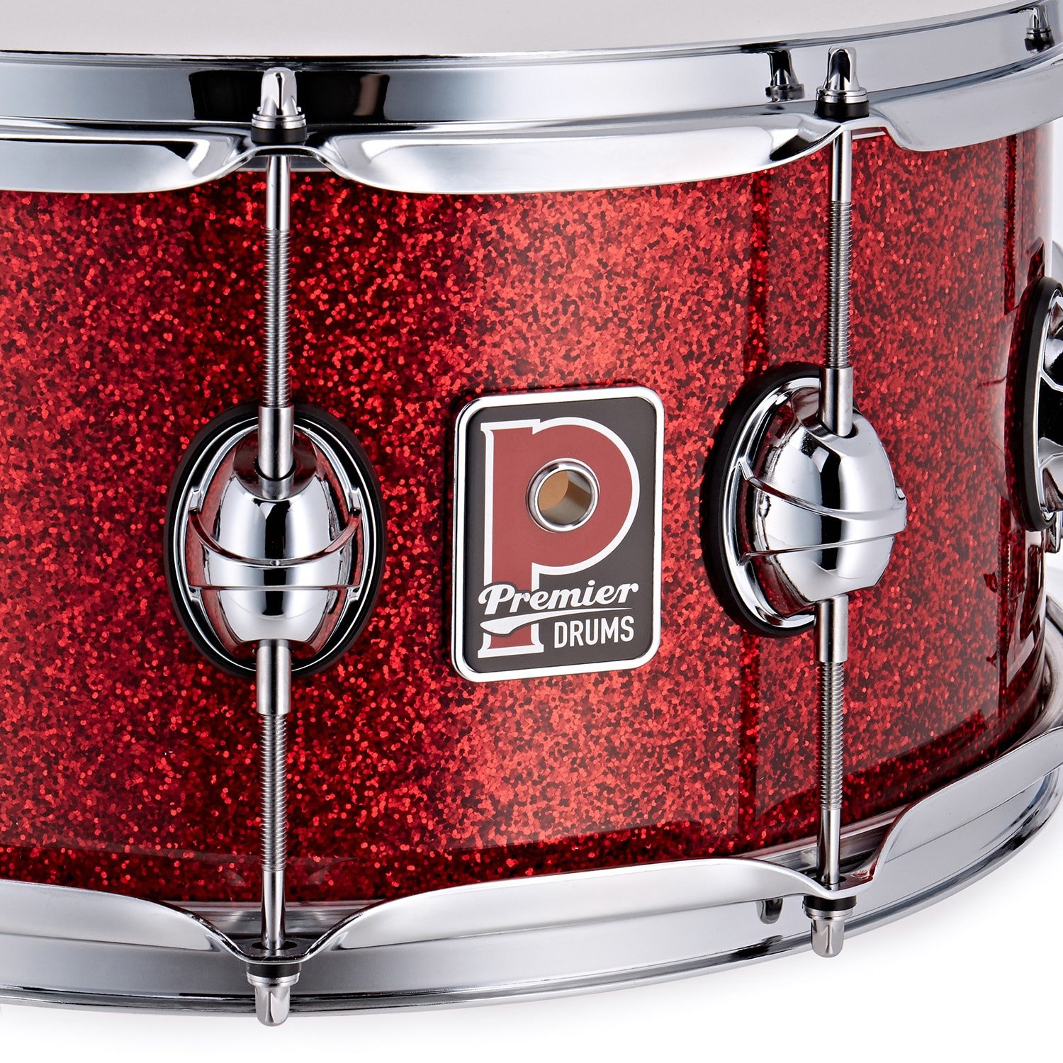 Premier 14" x 7" Genista Classic Snare Drum Red Sparkle (obrázek 5)