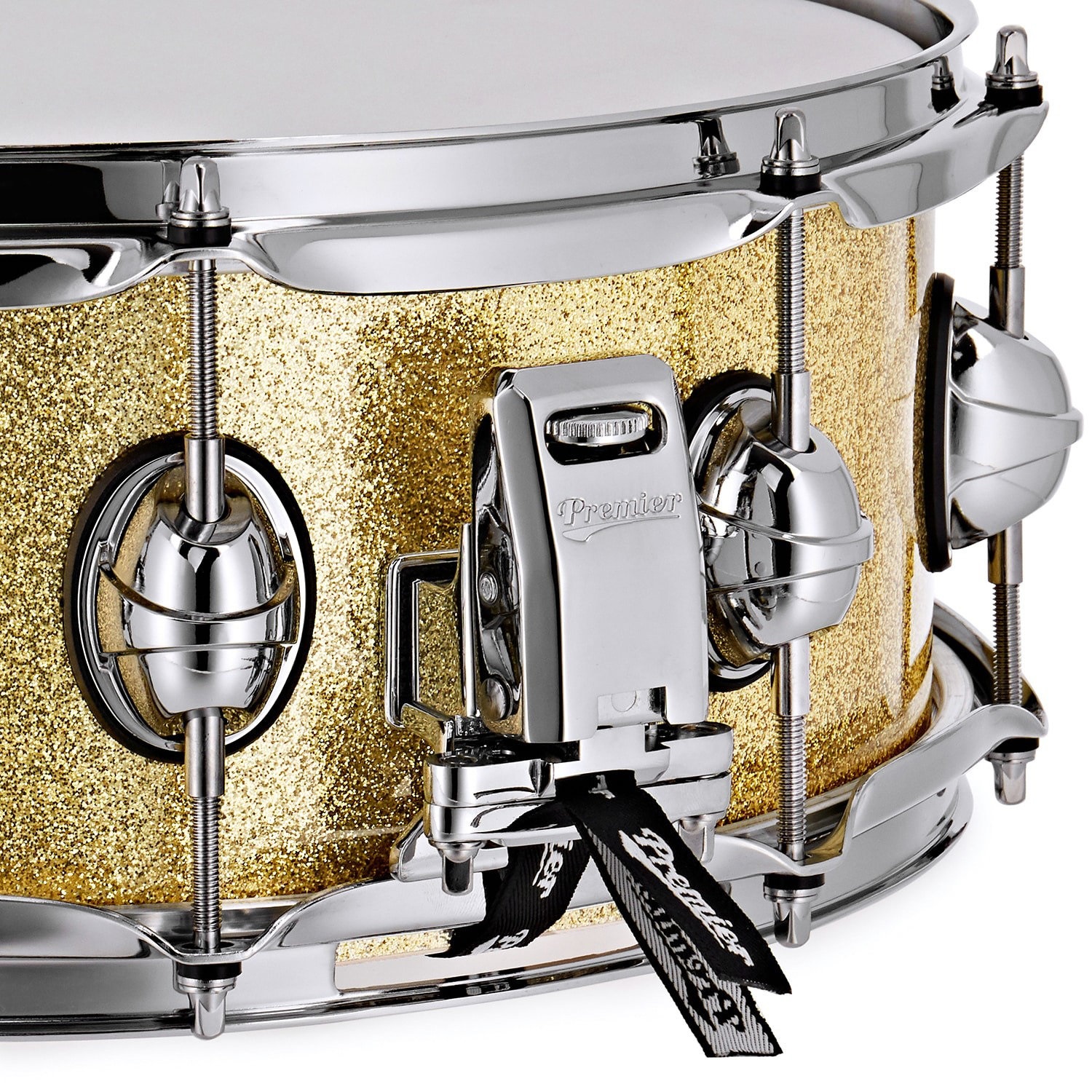 Premier 14" x 7" Genista Classic Snare Drum Vintage Gold Sparkle (obrázek 5)
