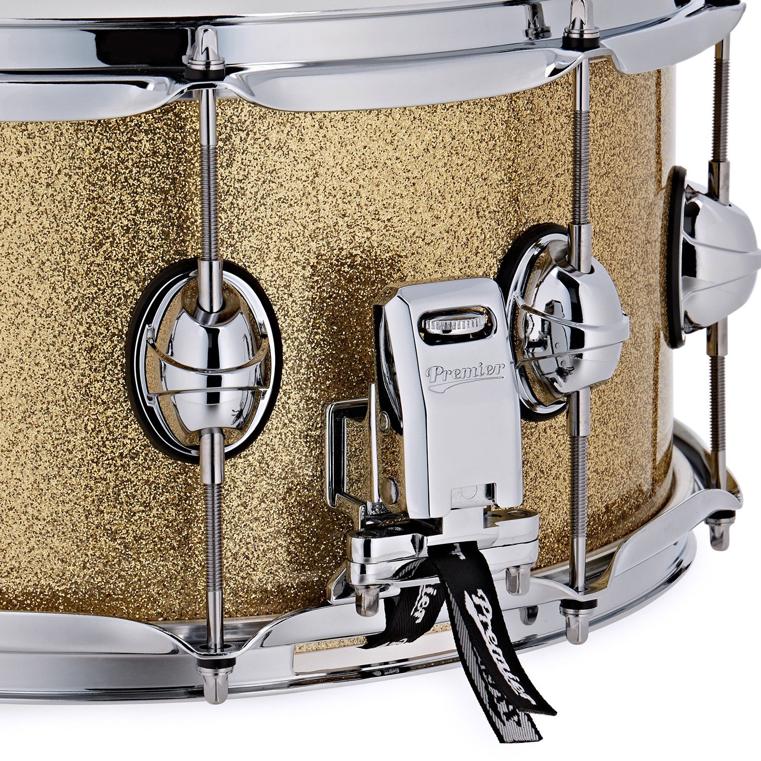 Premier 14" x 7" Genista Classic Snare Drum Vintage Gold Sparkle (obrázek 6)