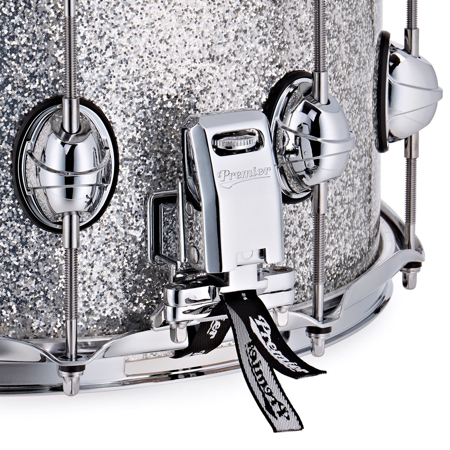 Premier 14" x 7" Genista Maple Snare Drum Silver Sparkle (obrázek 5)