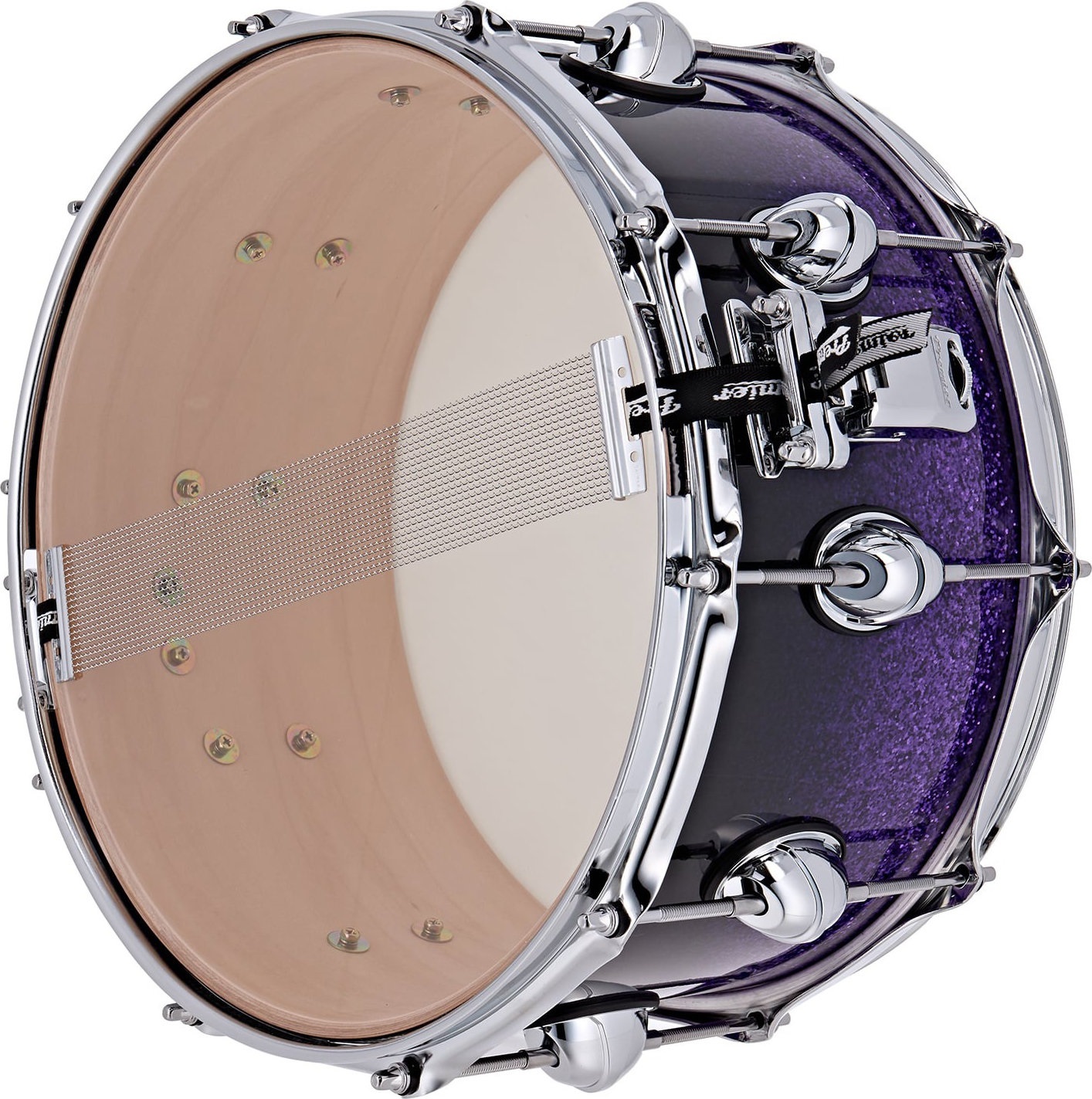 Premier 14" x 7" Genista Maple Snare Drum Purple Fade Sparkle (obrázek 4)