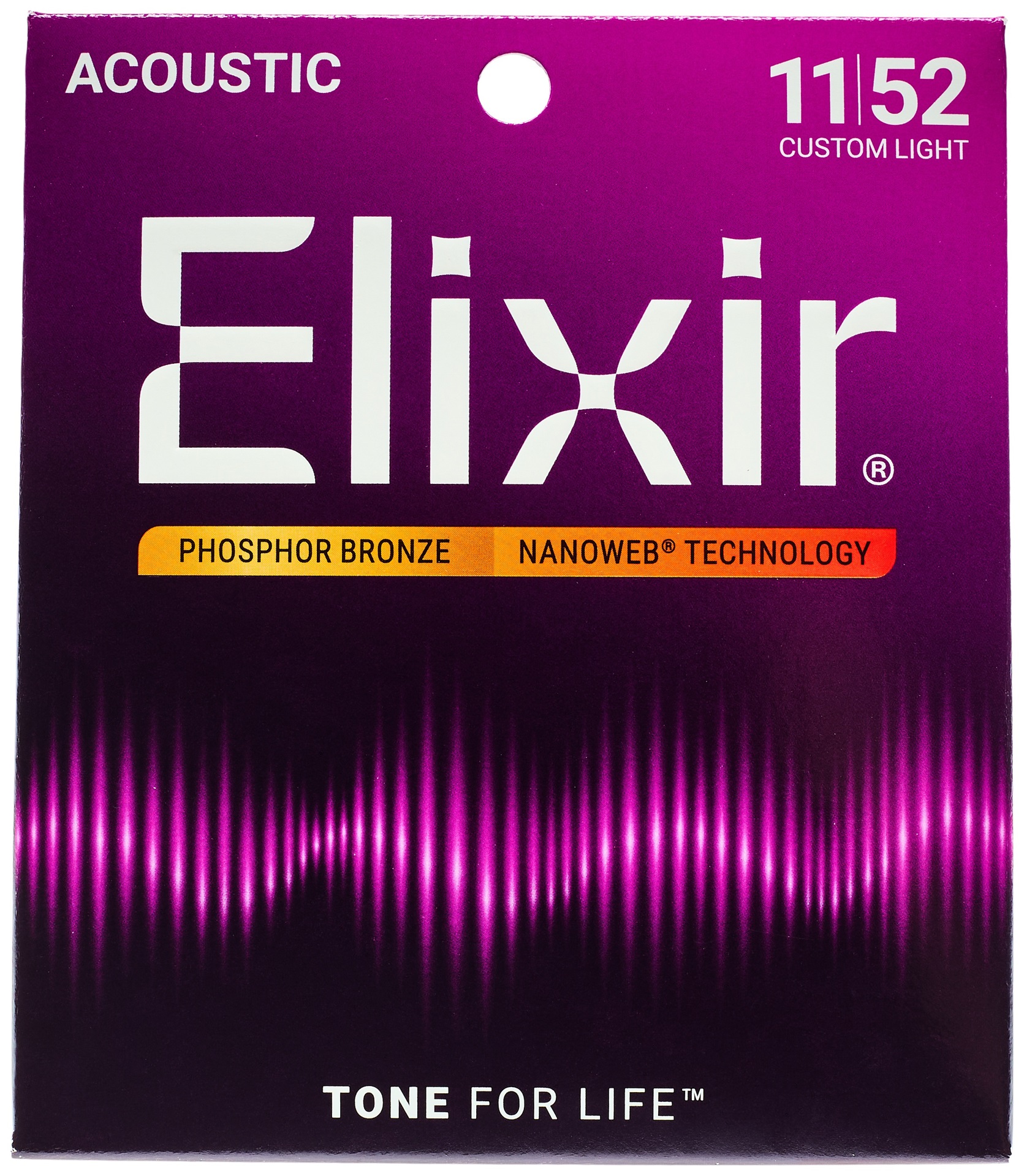 Elixir Nanoweb Phosphor Bronze Custom Light
