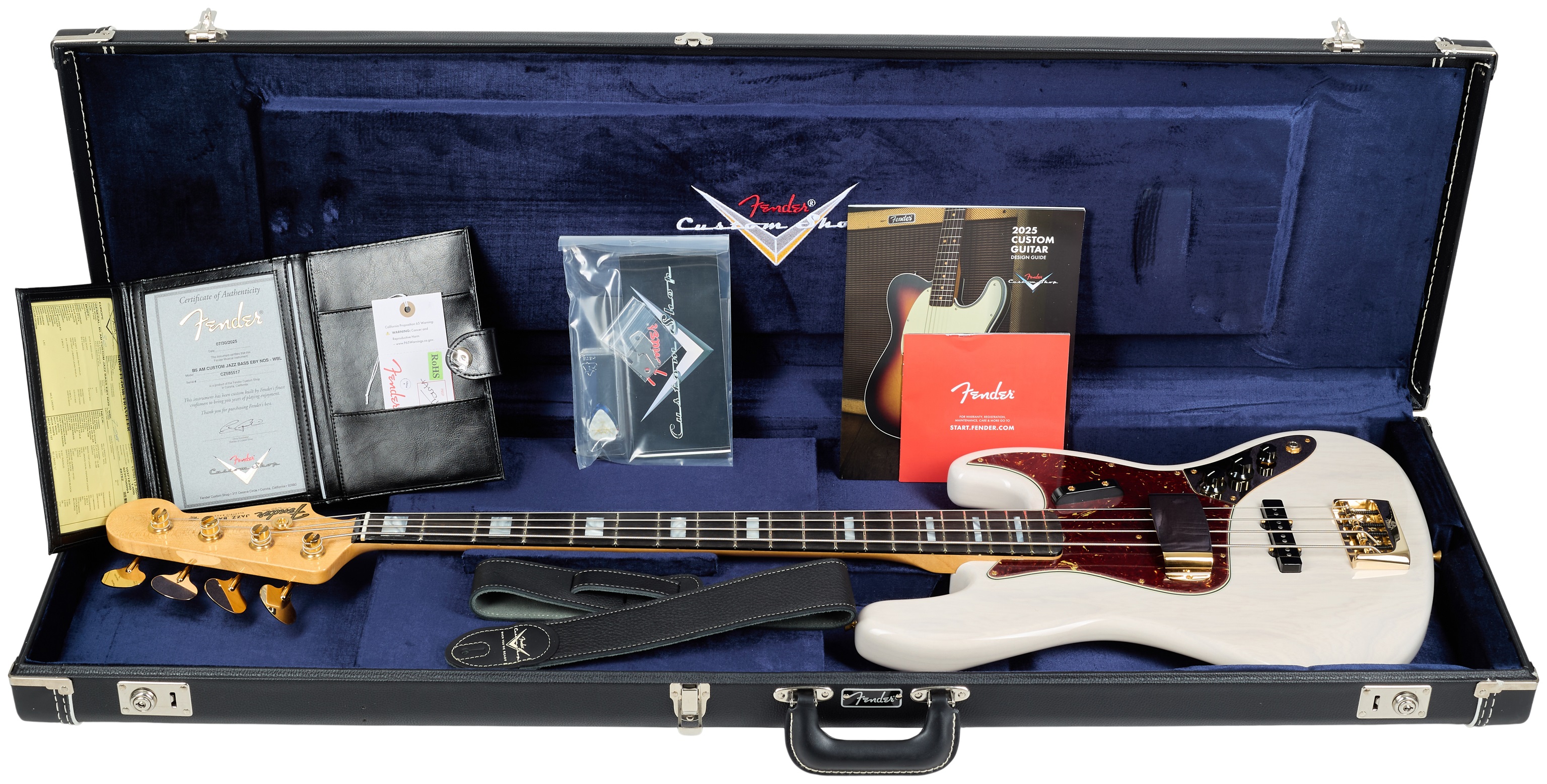 Fender Custom Shop American Custom Jazz Bass EBY NOS White Blonde (obrázek 6)