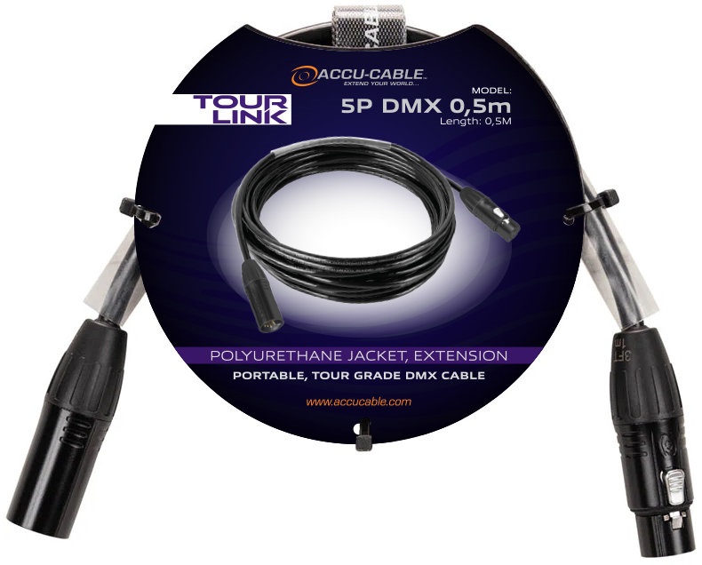 Accu cable Tour Link 5P DMX 0.5m