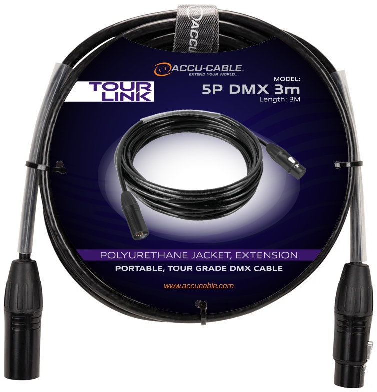 Accu cable Tour Link 5P DMX 3m