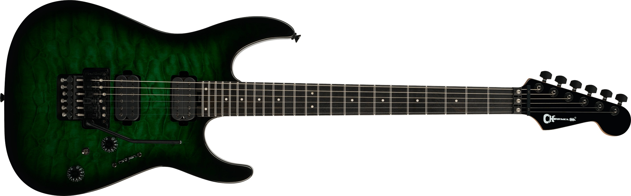 Charvel Pro-Mod Plus Dinky DK24 HH FR QM EB Cloaked Emerald Green