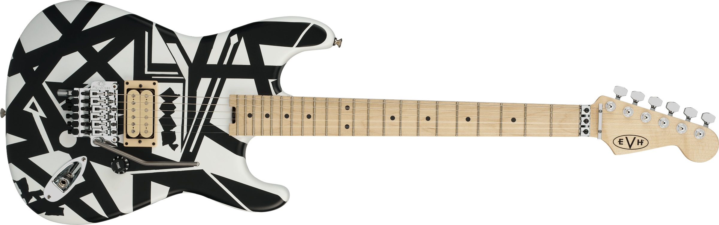 EVH Striped Series Shapes MN WHT BLK