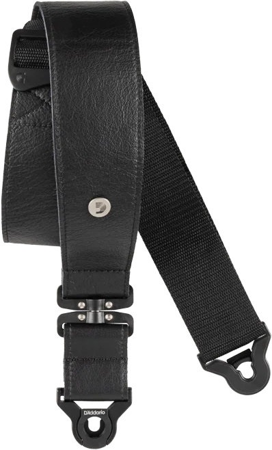 D'Addario Comfort Black Leather Auto Lock Swivel Strap