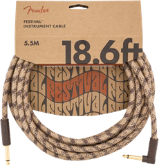 Fender Festival Instrument Cable 18.6' Pure Hemp Brown Stripe - Instrumentenkabel