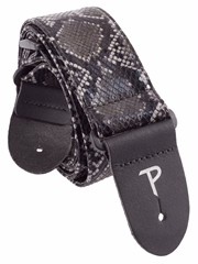 Perri's Leathers Faux Snake Skin Black - Gitarrengurt