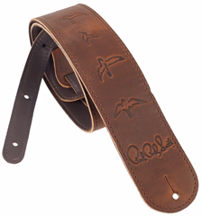 PRS Leather Birds Strap, Distressed Brown - Gitarrengurt