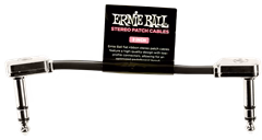Ernie Ball Flat Ribbon Stereo Patch Cable 3" Black - Verbindungskabel