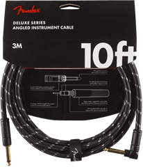 Fender Deluxe Series 10' Instrument Cable Black Tweed Angled (ausgepackt) - Instrumentenkabel