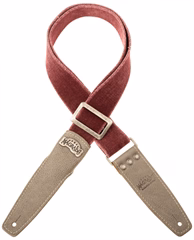 Magrabò Stripe SS Cotton Washed Bordeaux 5 cm, Aged Granite - Gitarrengurt