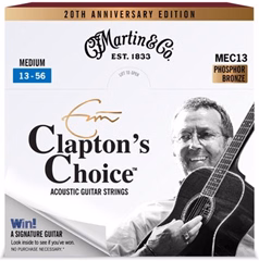 Martin Eric Clapton 20th Anniversary Strings Medium - Stahlseiten für akustische Gitarre