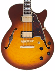 D'Angelico Excel SS XT Iced Tea Burst Quilt - Semiakustische Gitarre