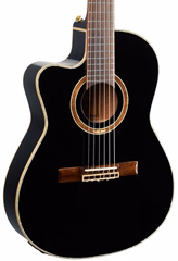 Ortega RCE138-T4BK-L - Linkshänder elektroakustische klassische Gitarre