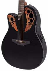 Ovation Celebrity Elite Mid Cutaway LH Black - Linkshänder elektroakustische Gitarre