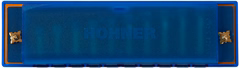 Hohner Translucent Harp C, blue, hardcase - Mundharmonika