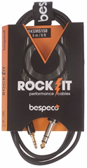 Bespeco ROCKIT Stereo Cable Jack 3,5 TRS - Jack TRS 1,5 m (ausgepackt) - Verbindungskabel