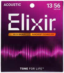 Elixir Nanoweb 80/20 Bronze Medium - Stahlseiten für akustische Gitarre