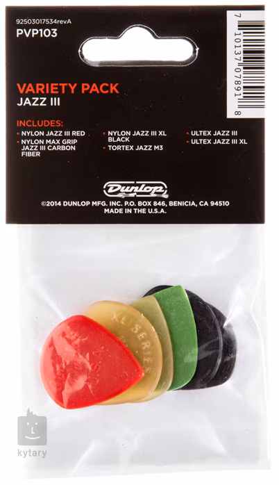 Dunlop Jazz III Pick Variety Pack - Plektren