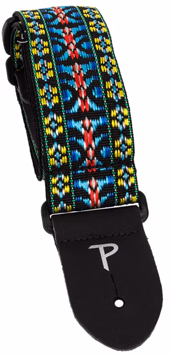 Perri's Leathers 285 Poly Pro Blue And Yellow Hootenanny - Gitarrengurt