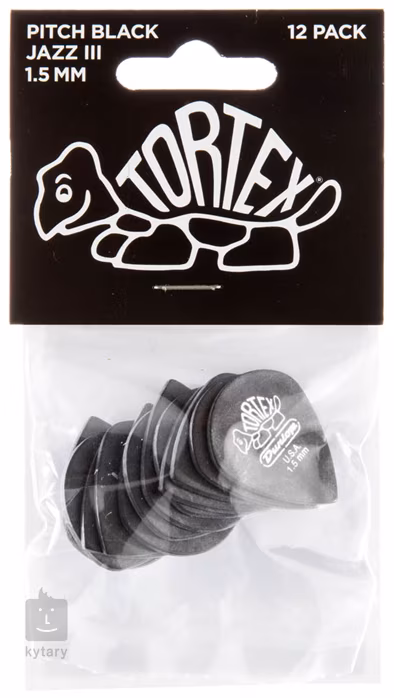 Dunlop Tortex Pitch Black Jazz III 1.5 - Plektren