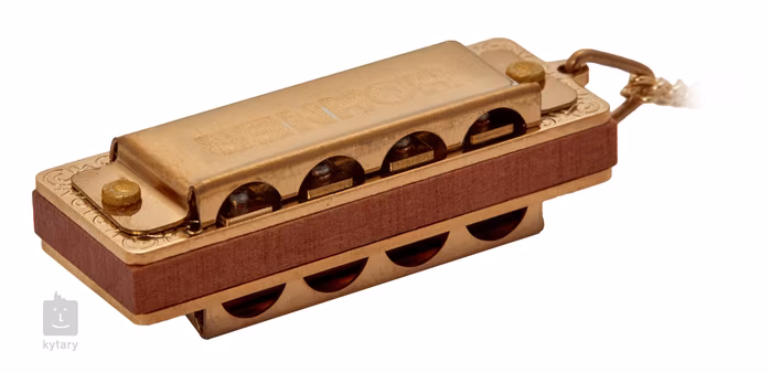 Hohner Little Lady, gold plated with necklace - Mini-Mundharmonika