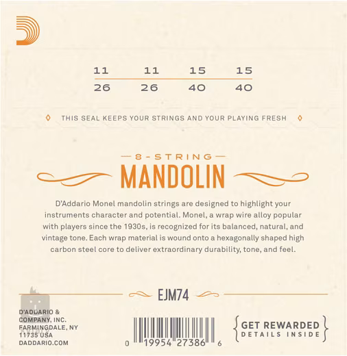 D'Addario EJM74 - Saiten für Mandoline