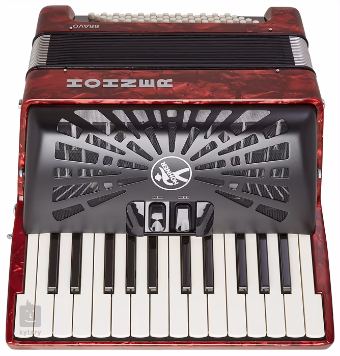 Hohner Bravo II 60 Red Silent Key - Tastenakkordeon