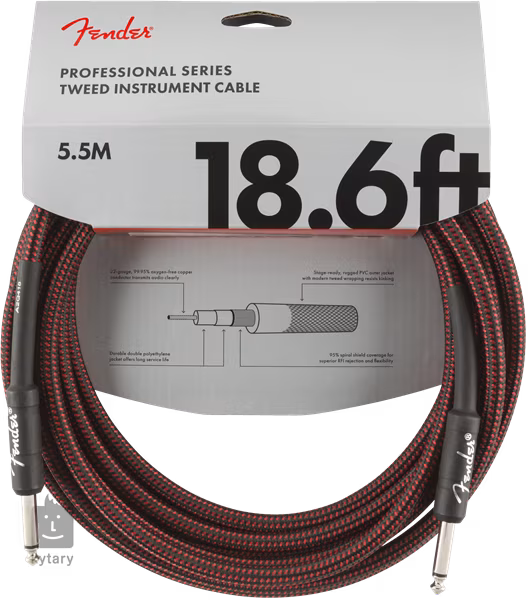 Fender Professional Series 18.6' Instrument Cable Red Tweed - Instrumentenkabel