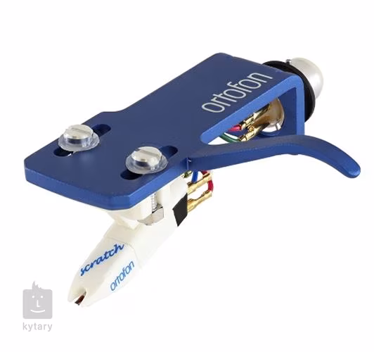 Ortofon DJ OM Scratch white + SH-4 blue headshell - Headshell und Ersatznadel