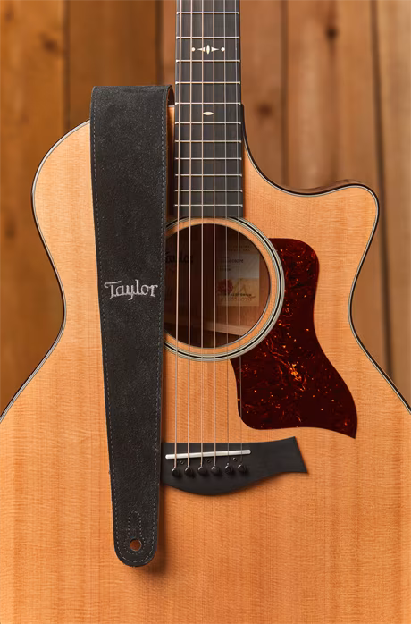 Taylor Suede Back Strap Black - Gitarrengurt