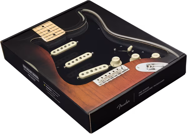 Fender Pre-Wired Pickguard, Strat SSS TX SPC BWB - Tonabnehmer-Set für E-Gitarre