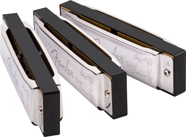 Fender Blues Deluxe Harmonica Pack of 3 with Case - Mundharmonika-Set